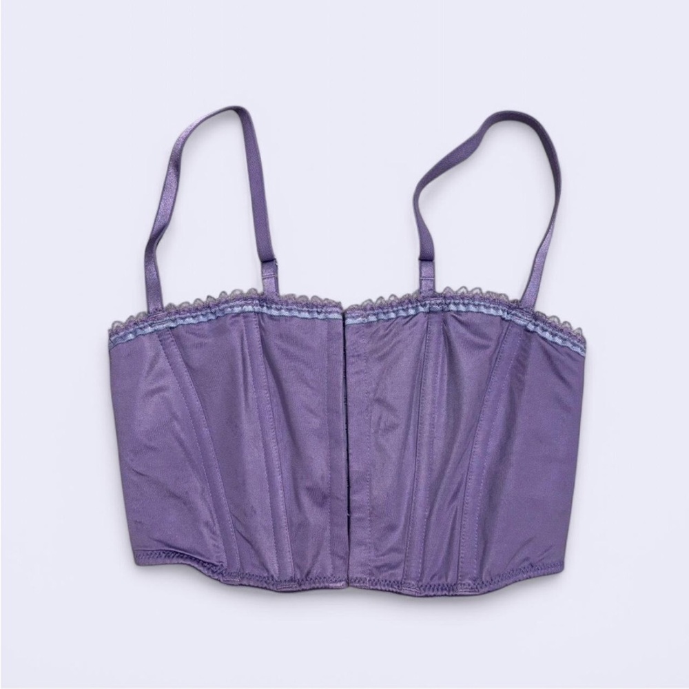 Purple Lace Trim Corset Top